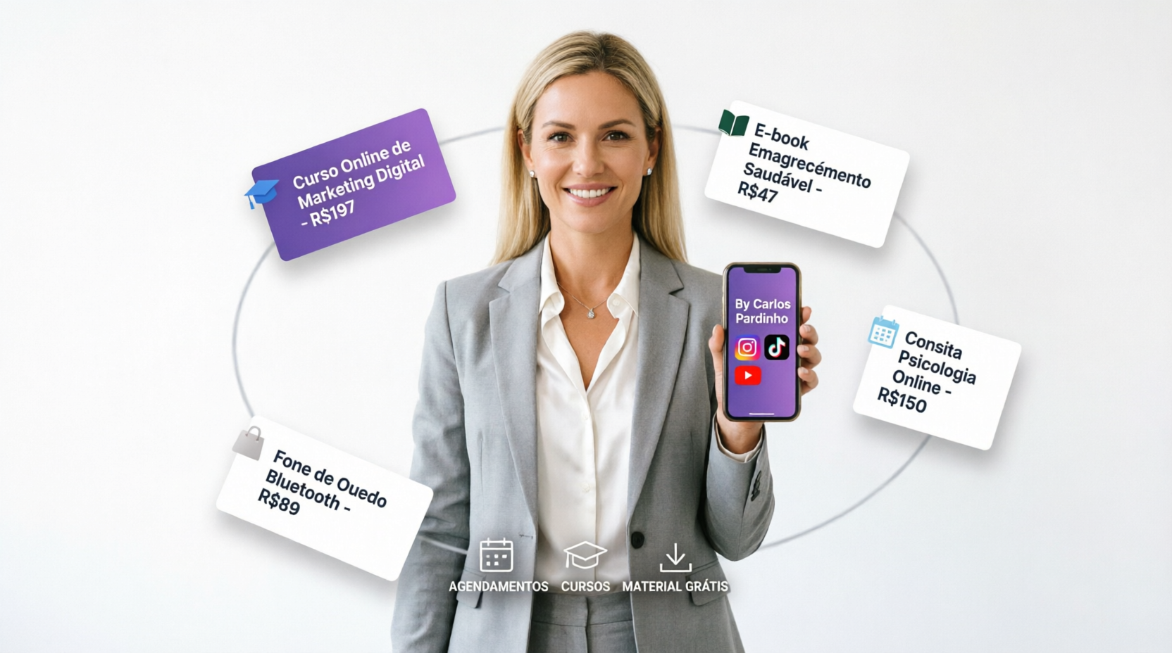 Link na Bio - Exemplo Prático de Produtos e Serviços